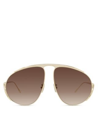 Signature Yellow Pilot Sunglasses, 61mm