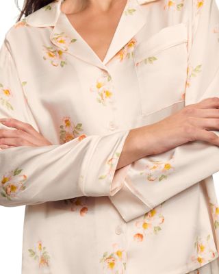 Inez Printed Washable Silk Long Pajama Set