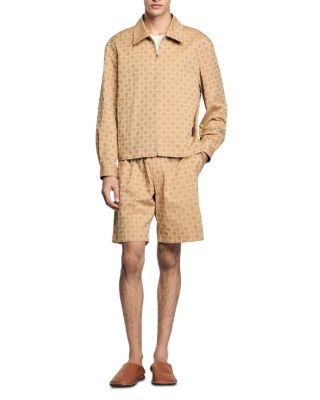 Sandro - Square Cross Zip Up Jacket & Printed Pull On Shorts