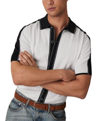 REISS - Dunwich Button Through Color Block Tipped Shirt
