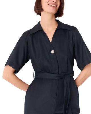 Button Front Wrap Jumpsuit