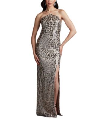 Koda Animal Sequin Halter Gown