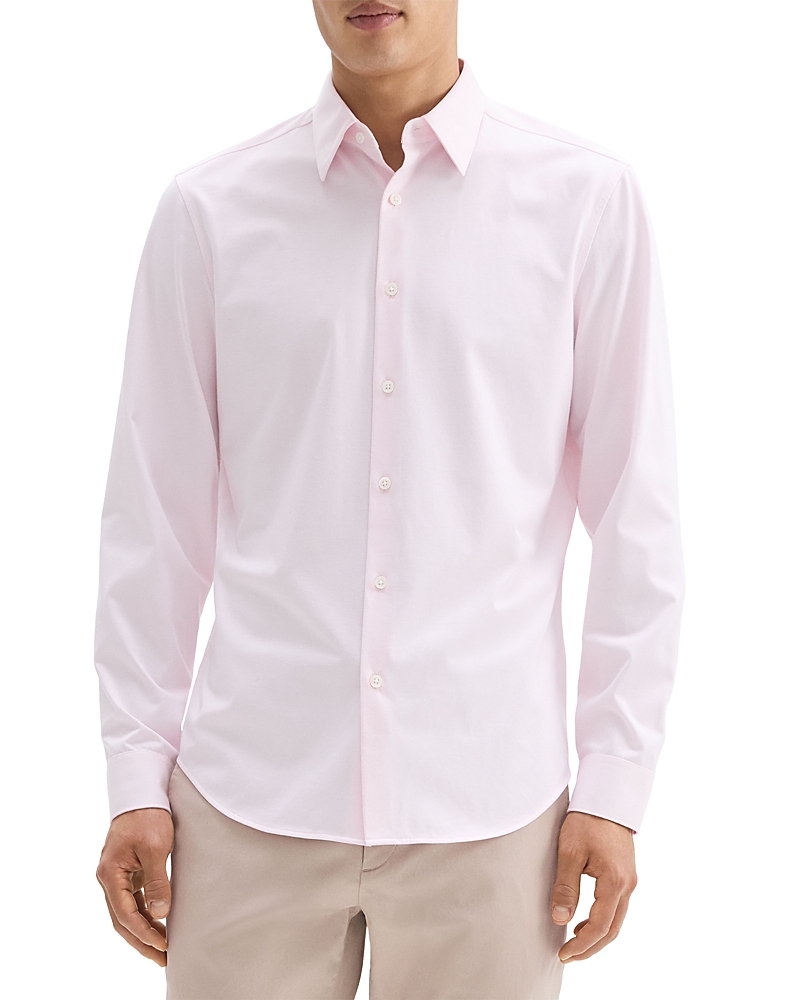 Theory Sylvain Nd Structure Knit Button-up Shirt In Dogwood