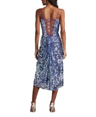 Mikala Sequin Corset Back Midi Dress