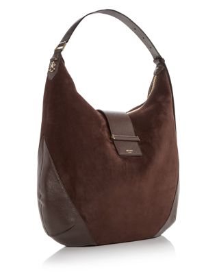 Bar Hobo Suede & Leather Shoulder Bag