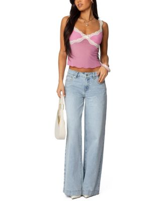 Contrast Lacey Mesh Tank Top