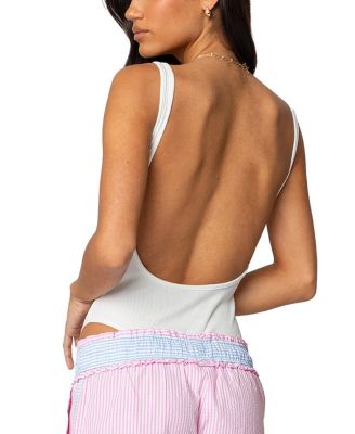 Evonne Backless Ribbed Bodysuit