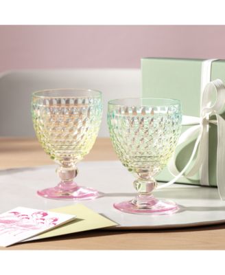 Boston Pearl Crystal Red Wine Glasses, Set of 4