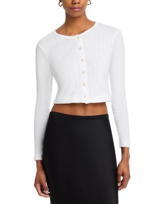 Pointelle Crop Cardigan