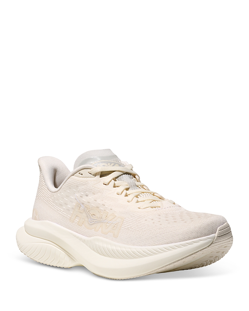 Hoka Women's Mach 6 Low Top Sneakers in Alabaster