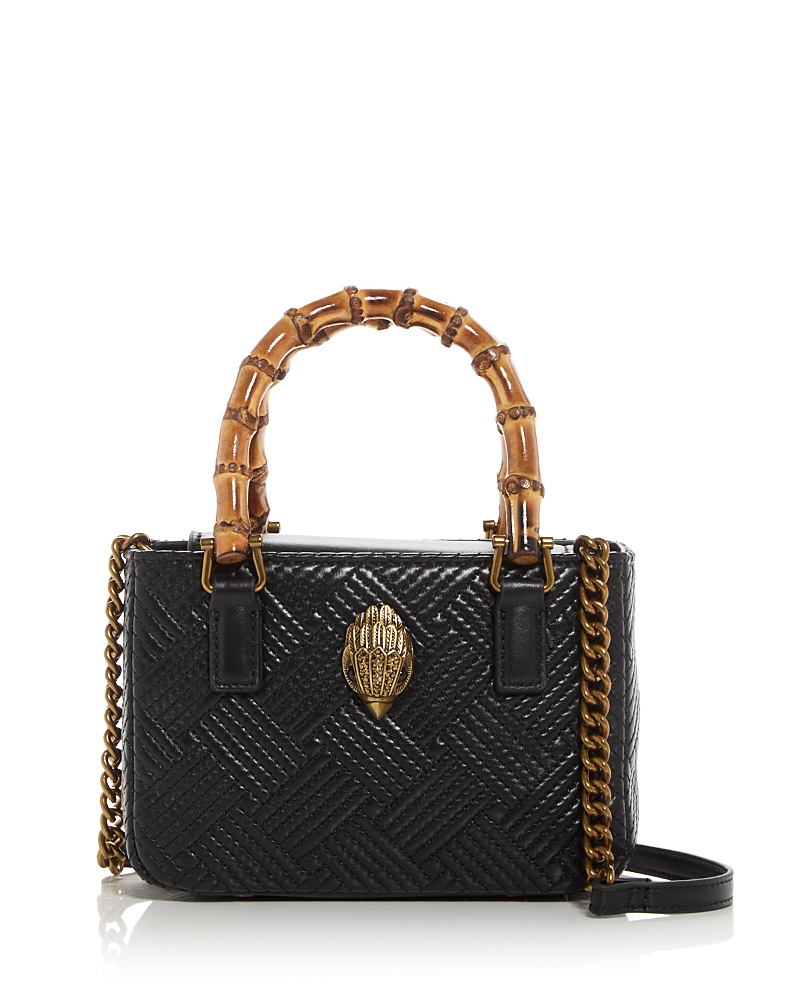 Kurt Geiger Square Mini Kensington Satchel In Charcoal