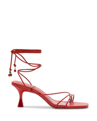 Larroudé - Women's Nadia Square Toe Strappy Mid Heel Sandals