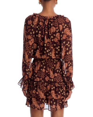 Alison Silk Printed Ruffle Mini Dress