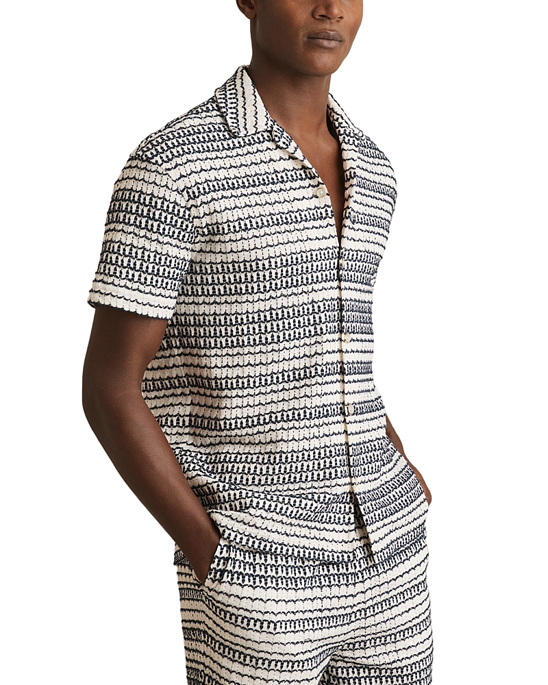 Reiss Chez Crochet Camp Shirt In Multi