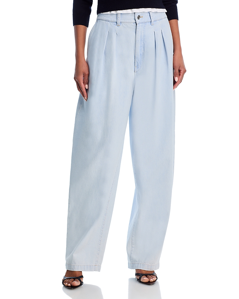 Frame The Tapered Wide-leg Jeans In Blue