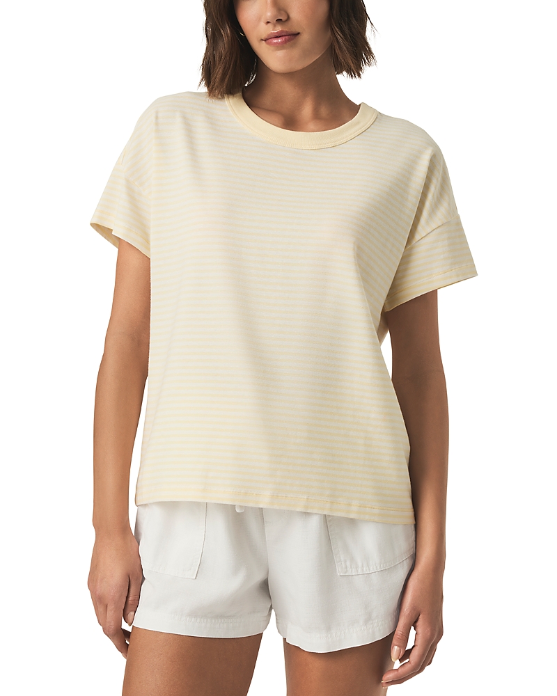 Splendid Astrid Stripe Boxy Ringer T-shirt In Limoncello