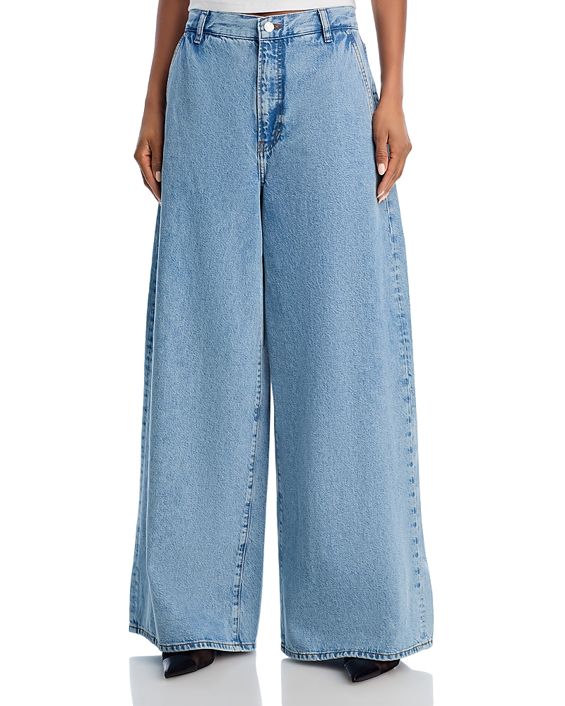 Frame The Drape High Rise Extra Wide Leg Jeans In Sweetheart In Blue