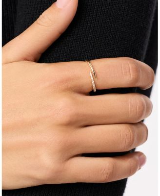  Gold Lab-Grown Diamond Bypass Band Ring