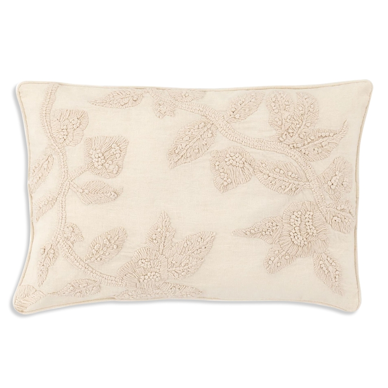 Annie Selke Harper Crewel Embroidered Decorative Pillow Cover In Ivory