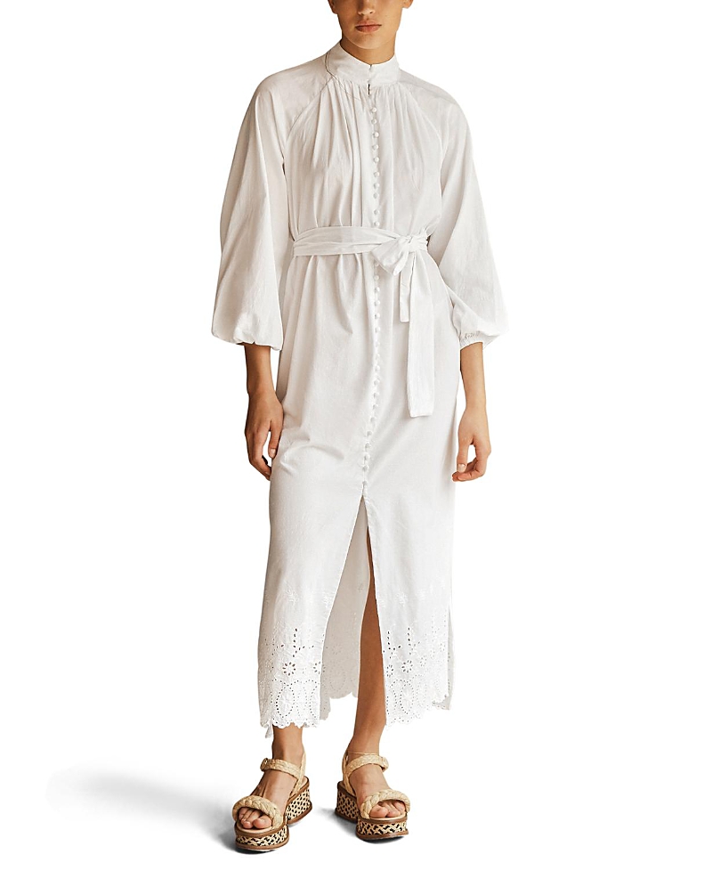 Aur OceA Cru Lace Cut-Out Billow Sleeve Resort Maxi Dress