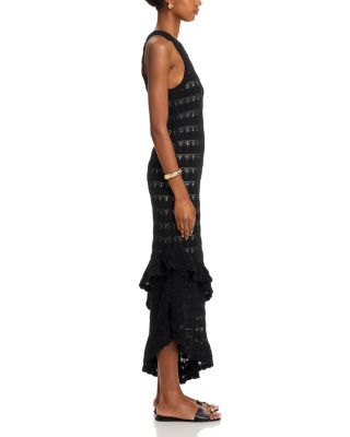 Crochet Ruffle High Low Dress - Exclusive