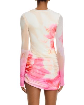 Mirza Printed Ruched Mini Dress