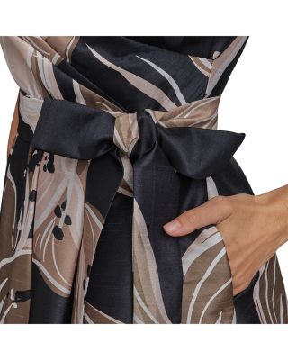 Floral Tie Waist Midi Dress