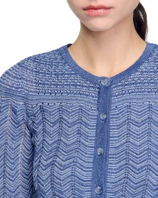 Glitter Crewneck Cardigan Sweater