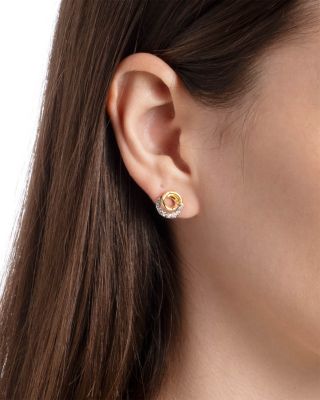 Solanelas Crystal Spiral Stud Earrings