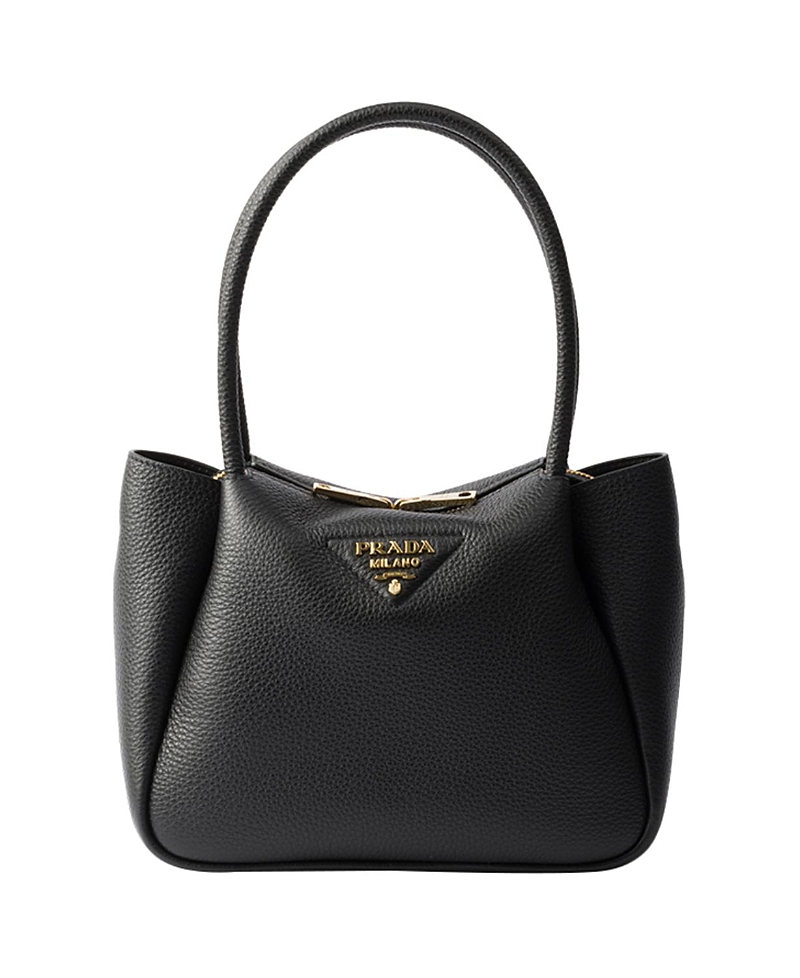 Prada Small Leather Top-handle Bag In Black