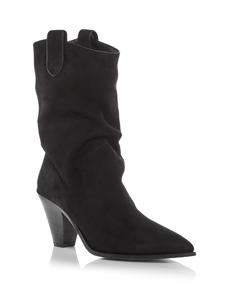 Aquazzura Boogie 70 Suede Ankle Boots In Black