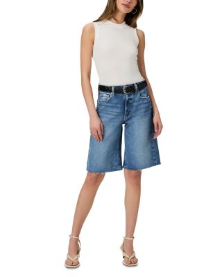 Cadee High Rise Bermuda Jean Shorts in Familia