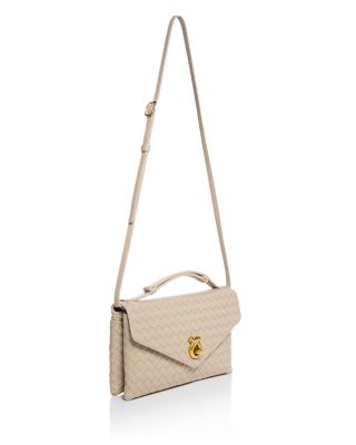 Knot Lock Intrecciato Leather Crossbody Bag