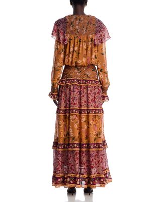 Smocked Long Sleeve Maxi Dress