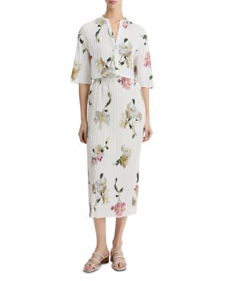 Wilted Peony Pleated Skirt 