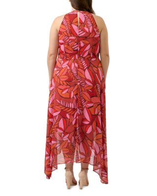 Plus Aster Halter Neck High Low Dress