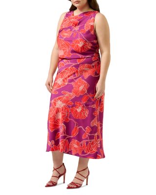 Plus Ember Floral Cowlneck Dress