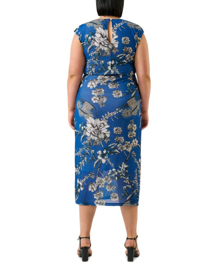 Plus Elysium Floral Mesh Midi Dress