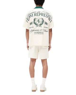 Crest Embroidered Oversized Fit Camp Shirt