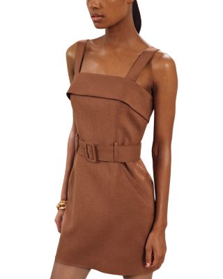 【海外限定】REISSワンピース☆Fia Belted Mini Dress in Brown Reiss Fia Belted Mini Dress, Brown