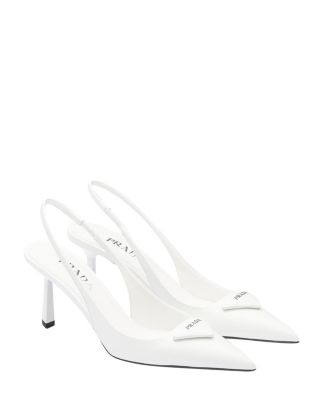 Prada - Women's Brushed Leather Slingback Pumps