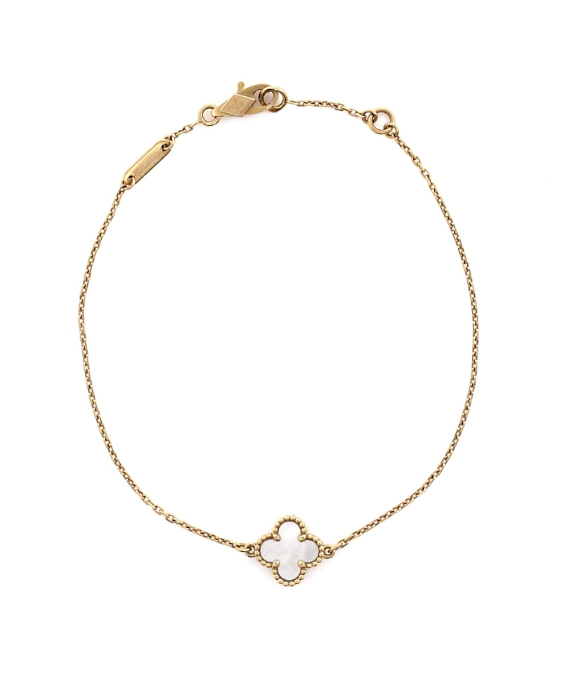 Pre-owned Pre-owned Van Cleef & Arpels Van Cleef & Arpels Sweet Alhambra Bracelet 18k Gold And Mother Of Pearl