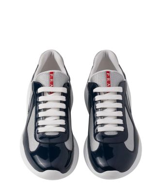 Men's Patent Leather and Technical Fabric Prada America's Cup Sneakers