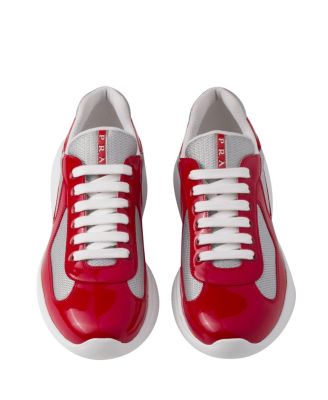 Men's Patent Leather and Technical Fabric Prada America's Cup Sneakers