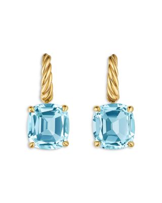 Marbella Drop Earrings in 18K Yellow Gold with Gemstone, 25mm