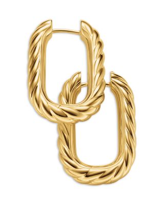 DY Madison&reg; Cable Hoop Earrings in 18K Yellow Gold, 24.3mm