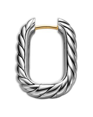 DY Madison&reg; Cable Hoop Earrings in Sterling Silver, 24.3mm