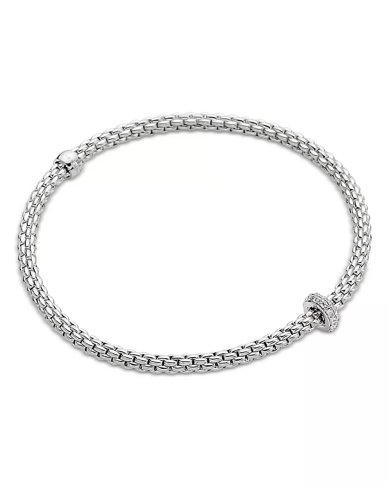Fope 18K White Gold Prima Diamond Rondelle Flex'it Bracelet