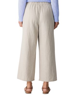 Linen Cropped Wide Leg Pants