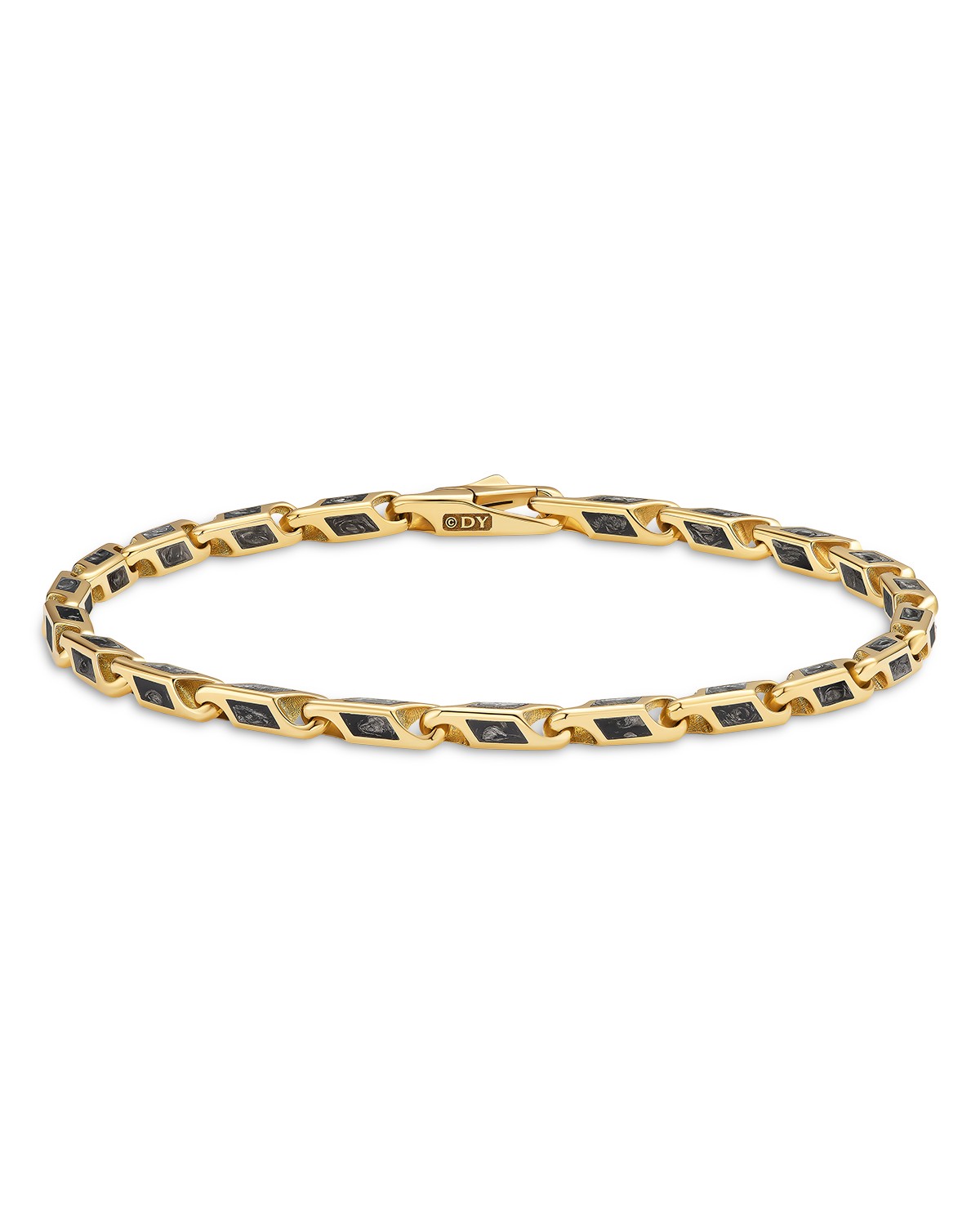 Streamline® Faceted Chain Bracelet in 18K Yellow Gold with Forged Carbon, 4.3mm